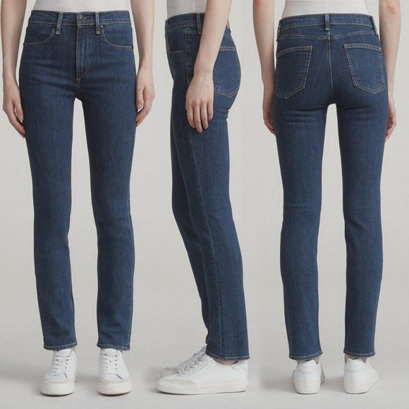 rag & bone high-rise slim leg cigarette jean, dark - Picture 2 of 8